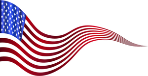 Wavy USA Flag Banner Clip Art