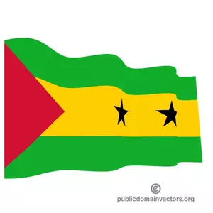 Sao Tome ve Principe dalgalı bayrağı