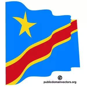Ondulé drapeau de la République démocratique du Congo