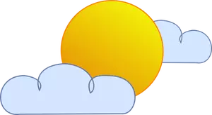 Modré a žluté symbol pro částečně zamračená obloha Vektor Klipart