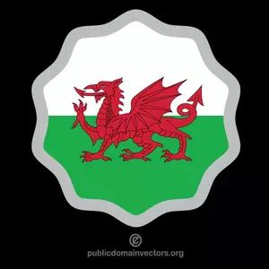 Flagga Wales i ett klistermärke