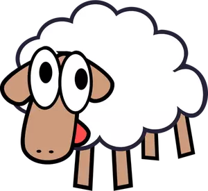 Illustrazione vettoriale di pecore sciocche fumetto bianco