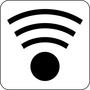 Vektor-Illustration von schwarzen und weißen wireless-Symbol