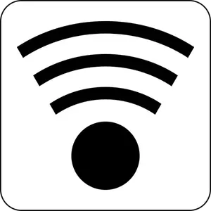 Vector illustration of black and white wireless icon