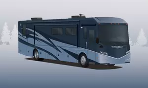 Caravana de autobuses dibujo vectorial