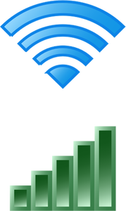 Wi-Fi ikony nastavit vektorové ilustrace