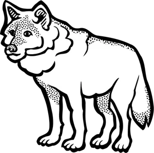 Tjock kantlinje wolf illustration