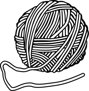 Tekening van wol bundel in zwart-wit