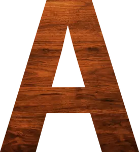 Alfabeto de textura de madeira A
