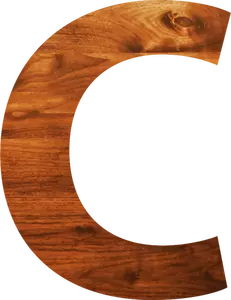 Alphabet C de la texture du bois