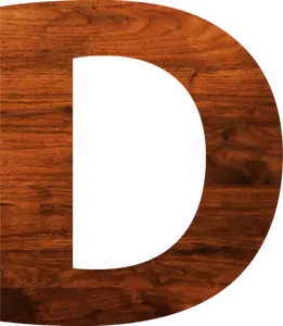 Alfabeto de textura de madeira D