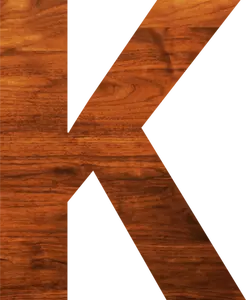 Alfabeto de textura de madeira K