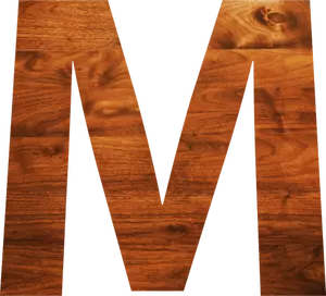 Wood texture alphabet M