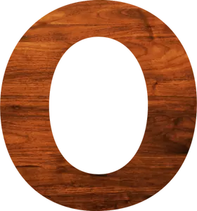 Letter O with wooden texture