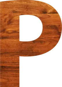 Alfabeto de textura de madeira P