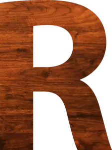 R in houten textuur