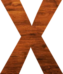 Textura de madeira em alfabeto X