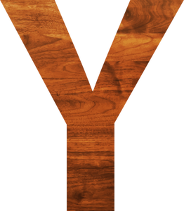 Litera Y în stil din lemn