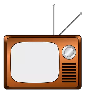 Vector drawing of wooden TV set
