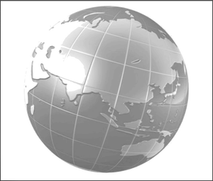 Globe terrestre sur les graphiques vectoriels fond blanc