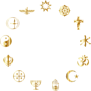 Golden religious symbols