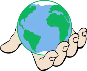 Terre de globe dans la main