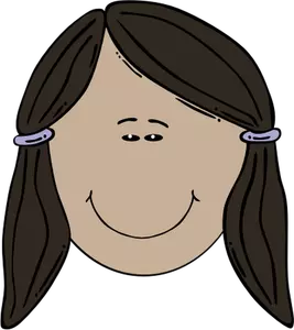 Vector image of female face with side pig tails