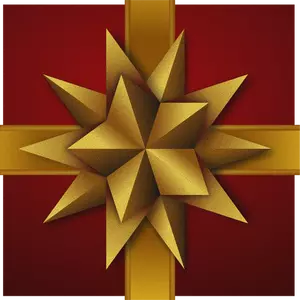 De doos van de gift van Kerstmis met decoratieve gouden sterren vector tekening