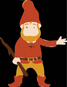 Vector drawing of troll with stick