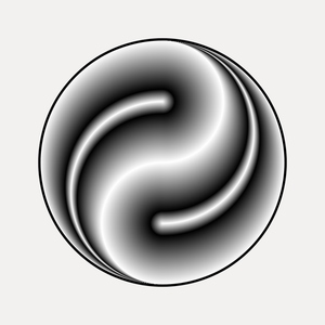Vektor ClipArt-bilder av dekorativa Ying Yang symbolen