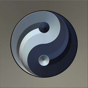 Grafică vectorială de ying yang semneze treptată argintiu şi albastru culoare