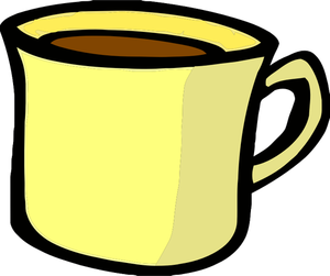 Vector de dibujo de la taza de bebida caliente amarillo
