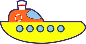 Vector drawing of yellow cartoon boat