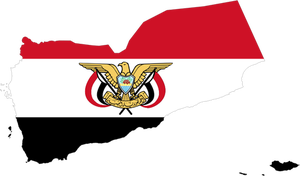 Flaga Jemenu mapę
