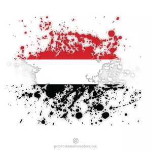 Flag of Yemen ink spatter
