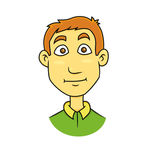 Immagine di vettore del personaggio dei cartoni animati di giovane uomo