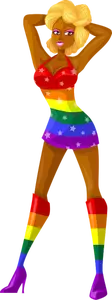 Nuori nainen LGBT-väreissä