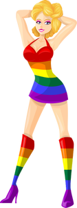 LGBT colors on a lady