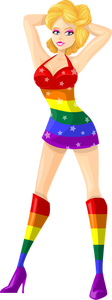 Exotische Tänzerin in LGBT-Farben