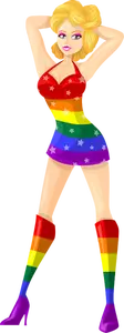 Exotic dancer in LGBT colors