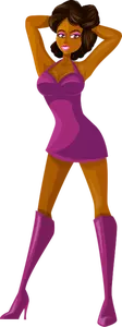 Young girl in purple clothes