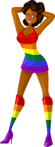 LGBT colors on a stripper