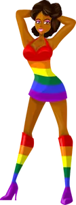 Colori LGBT su una spogliarellista
