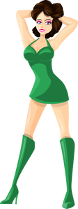 Panienka w zielony kostium