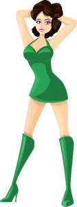 Jeune fille en costume vert