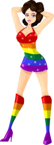 Modèle posant en couleurs LGBT