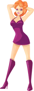 Stripper in violet clothes