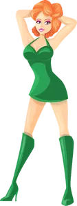 Girl in green clothes
