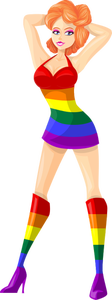 LGBT-Farben auf Ingwer Dame