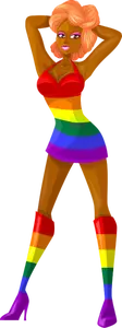 Danseuse exotique aux couleurs LGBT